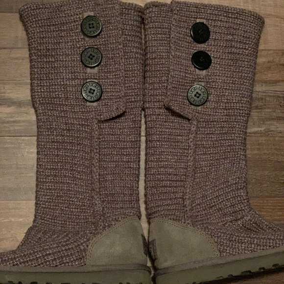 UGG® Classic Cardy Button Detailed Knit Boots - Picture 6 of 7